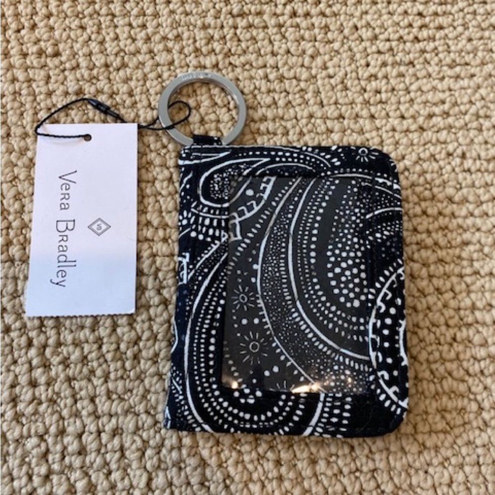 NWT Vera Bradley Campus double ID. Black & white Bandana print
